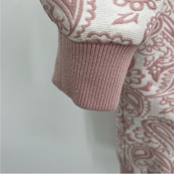 Victoria Beckham for Target cream pink paisley zip bomber varsity jacket - Picture 7 of 11